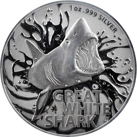 Australie Grand Requin Blanc - 1 once argent Australie 2020