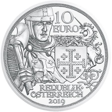 Autriche  10 Euro - Aventure et Godefroy de Bouillon - Série Chevalier - Argent