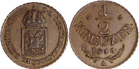 Autriche 1/2 Kreuzer Armoiries - 1816 A