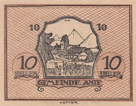 Autriche 10 Heller - Anif - 1920