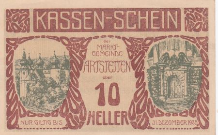 Autriche 10 Heller - Artstetten - 1920