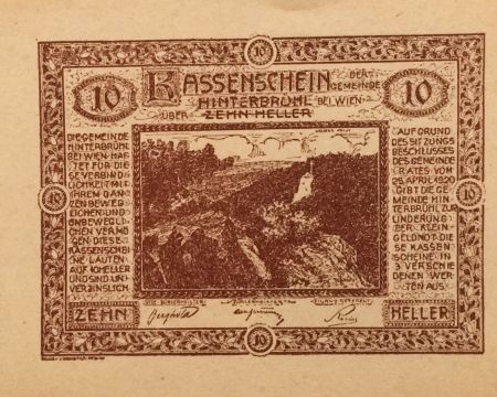 Autriche 10 Heller, Hinterbrühl - notgeld 1920 - SPL