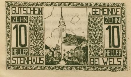 Autriche 10 Heller, Steinhaus - notgeld 1920 - P.NEUF