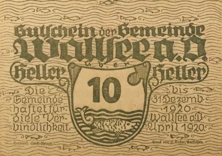 Autriche 10 Heller, Wallsee - notgeld 1920 - P.NEUF