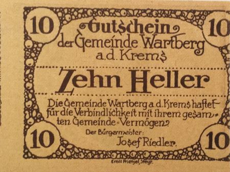 Autriche 10 Heller, Wartberg - notgeld 1921 - P.NEUF
