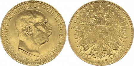 Autriche 10 Korona François Joseph I - Aigle à 2 têtes - 1912