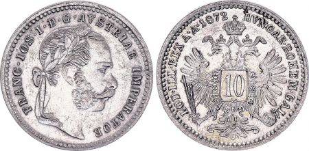 Autriche 10 Kreuzer, Francois joseph  I - Armoiries - 1872 A