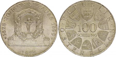 Autriche 100 schilling, Johann Strauss - 1975