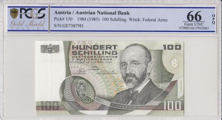 Autriche 100 Schilling Eugen Bohm-Bawerk - 1984 - PCGS 66 OPQ