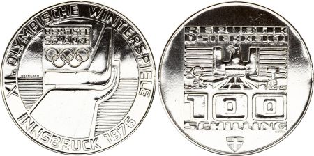 Autriche 100 shilling, Emblème des jeux olympiques d\'hiver 1976 BU