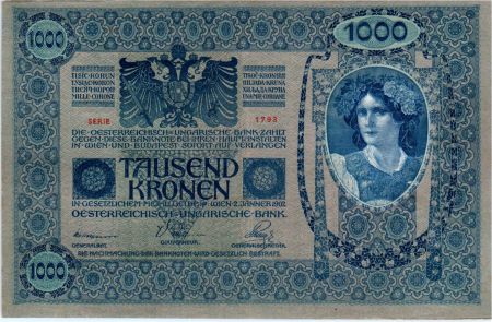 Autriche 1000 Kronen surcharge Deustschosterreich - 1902 (1919) - TTB
