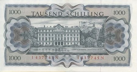 Autriche 1000 Schilling Bertha von Suttner - Château