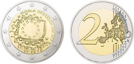 Autriche 2 Euro, 30 ans Drapeau Européen - 2015