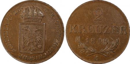 Autriche 2 Kreuzer Armoiries - 1848 A PCGS AU 58