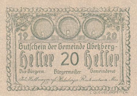 Autriche 20 Heller - Abetzberg - 1920