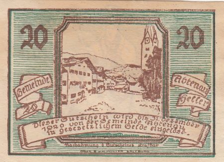 Autriche 20 Heller - Abtenau - 1920