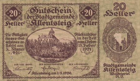 Autriche 20 Heller - Allentsteig- 1920