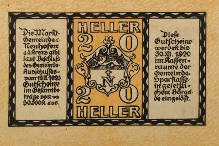 Autriche 20 Heller, Neuhofen - notgeld 1920 - P.NEUF