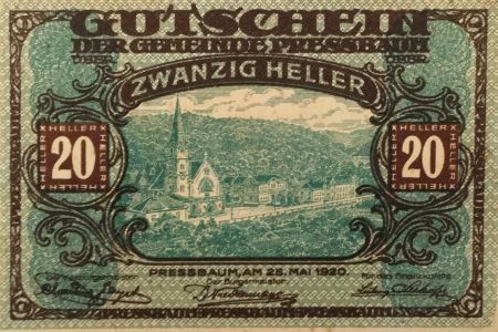 Autriche 20 Heller, Pressbaum - notgeld 1920 - SUP