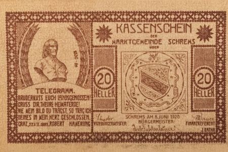 Autriche 20 Heller, Schrems - notgeld 1920 - NEUF