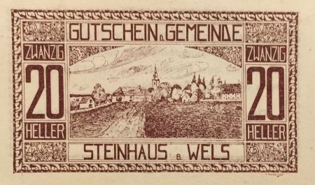 Autriche 20 Heller, Steinhaus - notgeld 1920 - SPL
