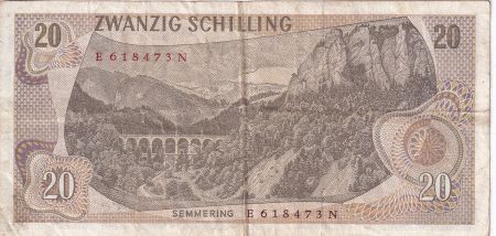 Autriche 20 Schilling - Carl Ritter - 1967 - Série E - P.142