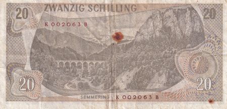 Autriche 20 Schilling - Carl Ritter - 1967 - Série K - P.142