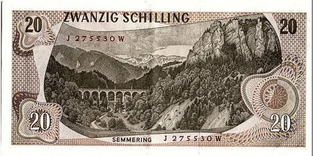 Autriche 20 Schilling Carl Ritter - 1967 - P.142 - SUP