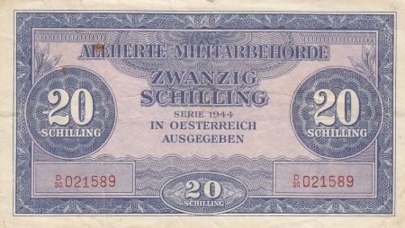 Autriche 20 Schillings - Rose et bleu- 1944