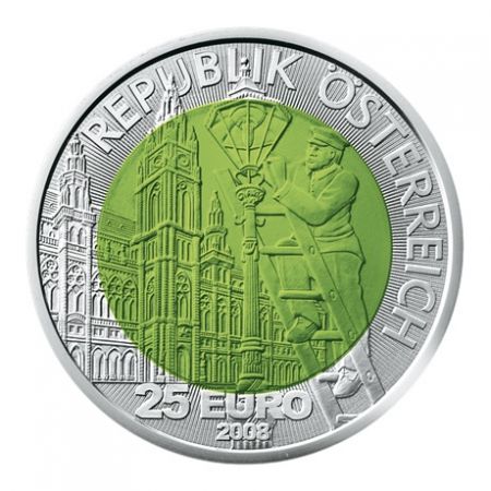 Autriche 25 Euros Niobium - 150 ans de Carl Auer von Welsbach - 2008