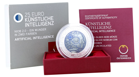 Autriche 25 Euros Niobium - Intelligence Artificielle - 2019