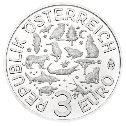 Autriche 3 Euros AUTRICHE 2017 - Le Crocodile