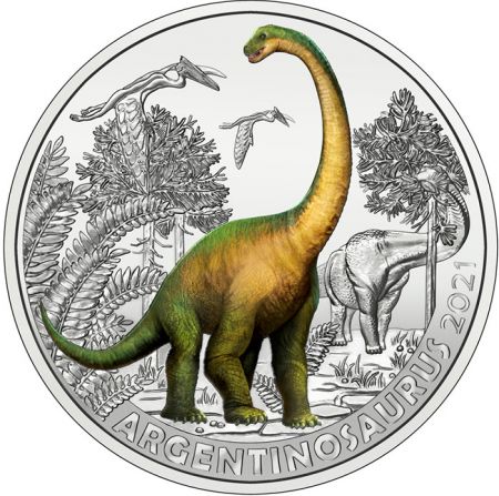 Autriche 3 Euros Autriche 2021 - L\'Argentinosaurus (Nouvelle collection - Dinosaures)