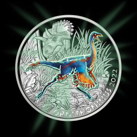 Autriche 3 Euros Autriche 2022 - L\'Ornithomimus Velox (Nouvelle collection - Dinosaures)