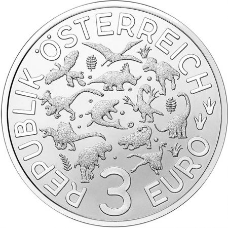 Autriche 3 Euros Autriche 2022 - Le Microraptor (Nouvelle collection - Dinosaures)