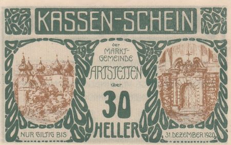 Autriche 30 Heller - Artstetten - 1920