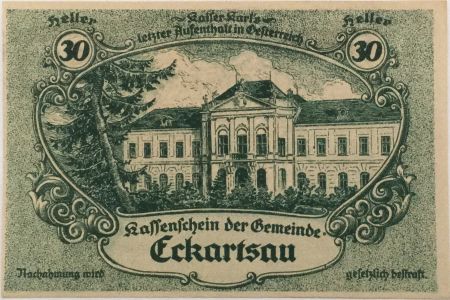 Autriche 30 Heller, Eckartsau - notgeld 1920 - P.NEUF