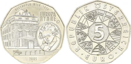 Autriche 5 Euros - Hymne de l\'union Européenne - 2005 - Argent