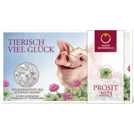 Autriche 5 Euros Argent 2023 AUTRICHE - Le Cochon Porte-Bonheur