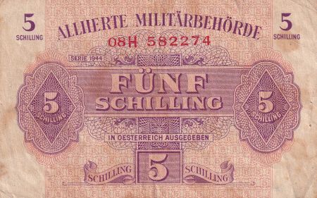 Autriche 5 Schilling - Autorités militaires alliées - 1944 - P.105