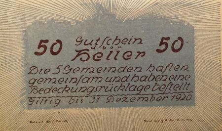 Autriche 50 Heller, Neustadt - notgeld 1920 - P.NEUF