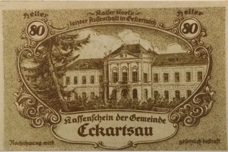 Autriche 80 Heller, Eckartsau - notgeld 1920 - NEUF