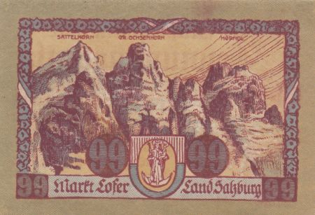 Autriche 99 Heller 1921 - Montagnes - Ville de Lofer