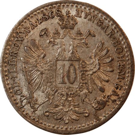 Autriche AUTRICHE  FRANÇOIS-JOSEPH Ier - 10 KREUZER ARGENT 1868