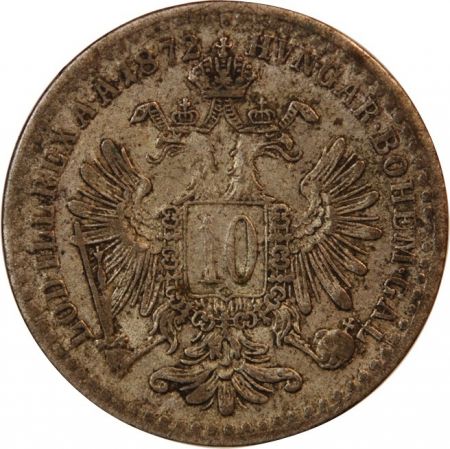 Autriche AUTRICHE  FRANÇOIS-JOSEPH Ier - 10 KREUZER ARGENT 1872