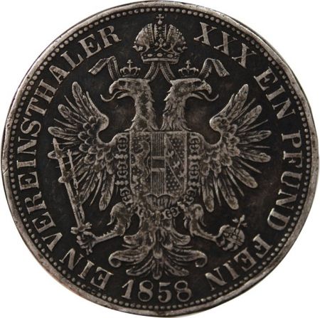 Autriche AUTRICHE  FRANÇOIS-JOSEPH Ier - THALER ARGENT 1858 A VIENNE