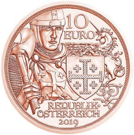 Autriche AUTRICHE 2019 - Aventure et Godefroy de Bouillon - Série Chevalier 10 Euros Cuivre