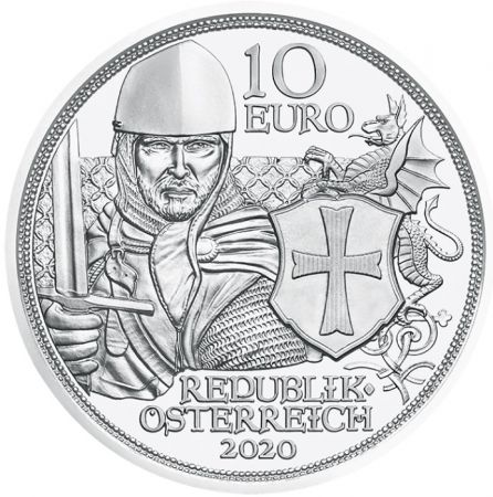 Autriche AUTRICHE 2020 - Les templiers - Courage - Série Chevalier 10 Euros Argent