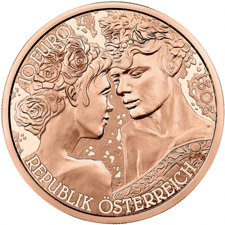 Autriche AUTRICHE 2021 - Le Langage des Fleurs - La Rose - 10 Euros Cuivre