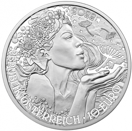 Autriche AUTRICHE 2022 - Le Langage des Fleurs - Le Pissenlit - 10 Euros Argent (BU)